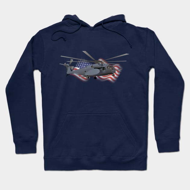 Patriotic Military MH-53 Helicopter Hoodie by NorseTech